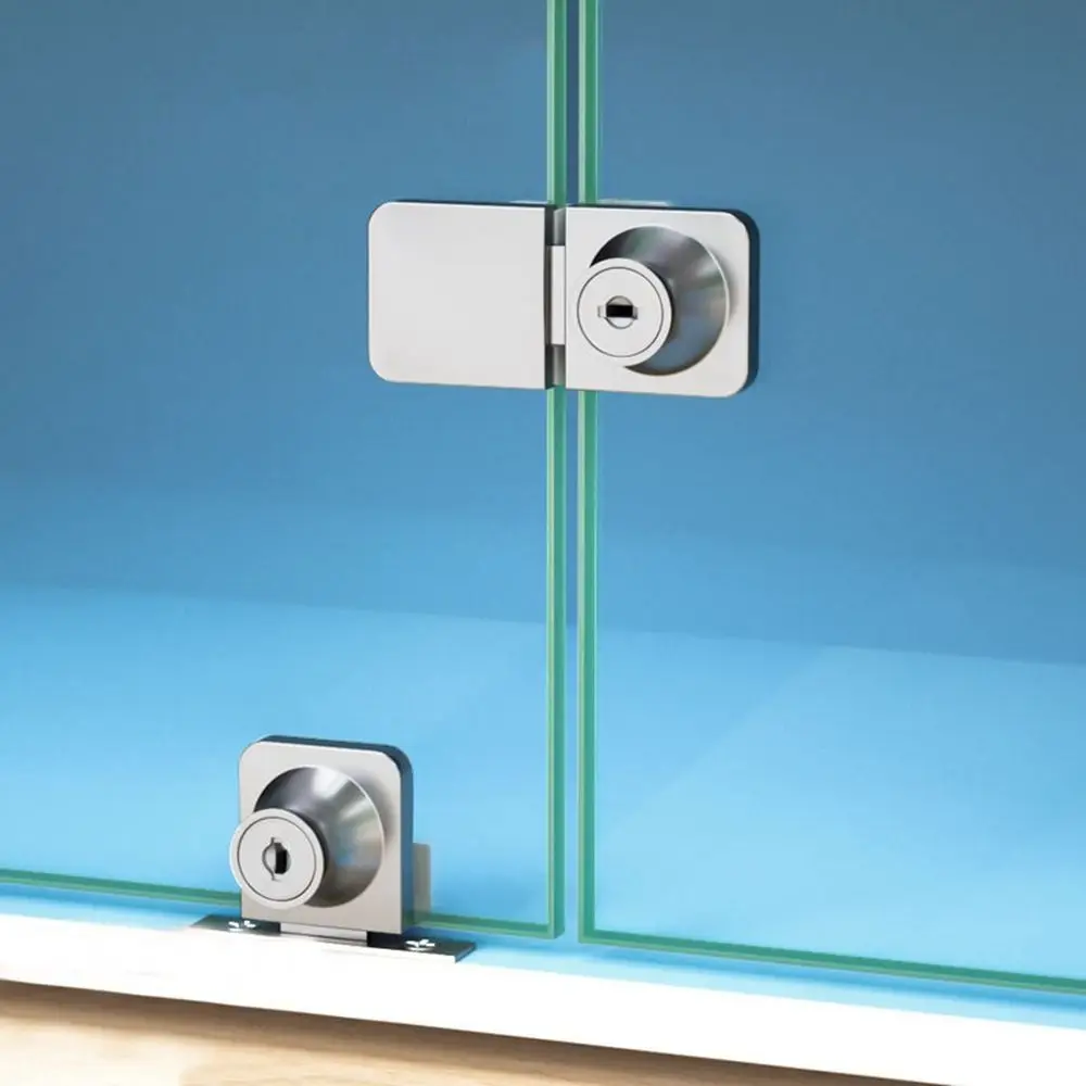 Display Lock Security Double Open Sliding Stainless Steel Cabinet Door Lock Lockset Glass Door Lock Cabinet Display Lock