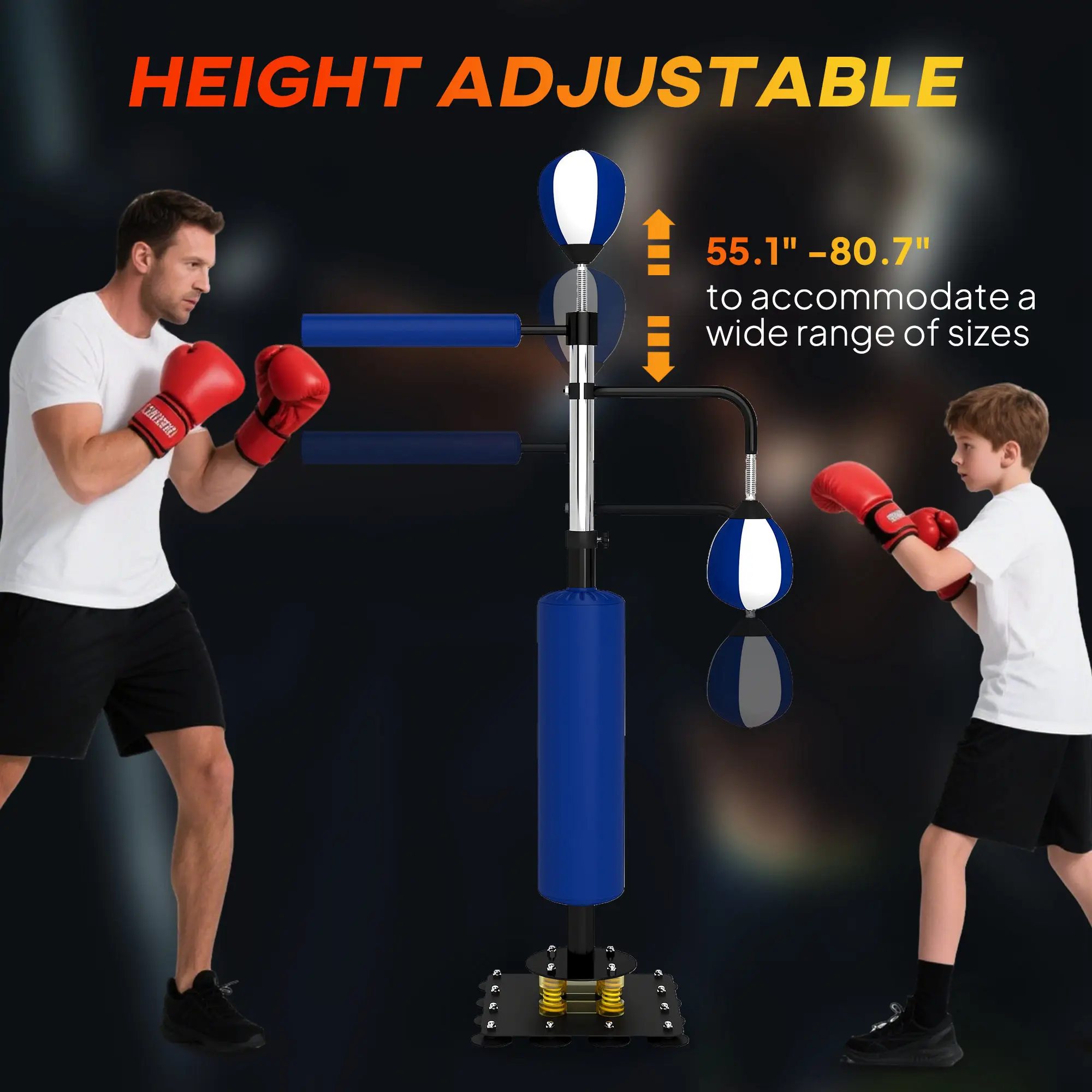 4.6-6.7 Speed Bag Boxing Bag Stand, Reflex Bag Boxing Training Equipment, Speed Punching Bag, Blue view 4