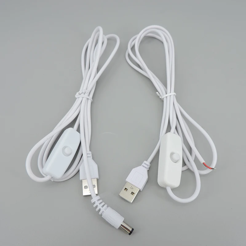 DC 5V USB Male Power Supply Wire with on/off button Switch Extension Cable for DIY LED Strips W28
