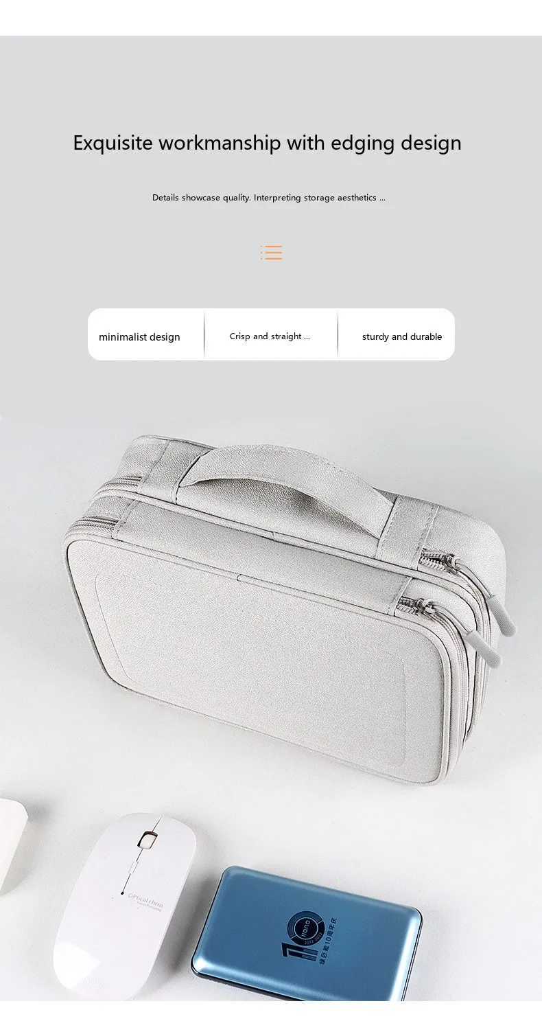 Aufbewahrungstasche für digitales Zubehör, große Kapazität, wasserdichte Organizer-Tasche für Kabel und Kopfhörer – Detail 8