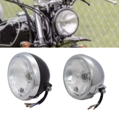 Universal Motorcycle Headlight Round Headlamp 12V Head Light for Honda CG125 GN125 for Suzuki Cafe Racer Lamps