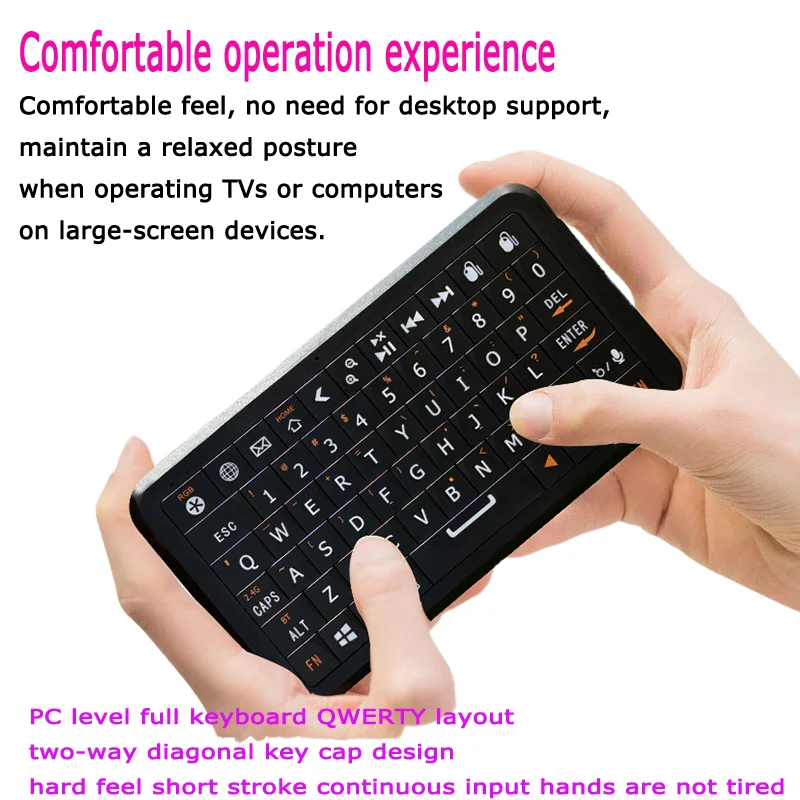 

Мини-клавиатура QWERTY, гироскоп, воздушная мышь, беспроводной пульт дистанционного управления, двойной режим, 2,4G BT5, подсветка для Android Stick, Smart TV Box, ПК-проектор