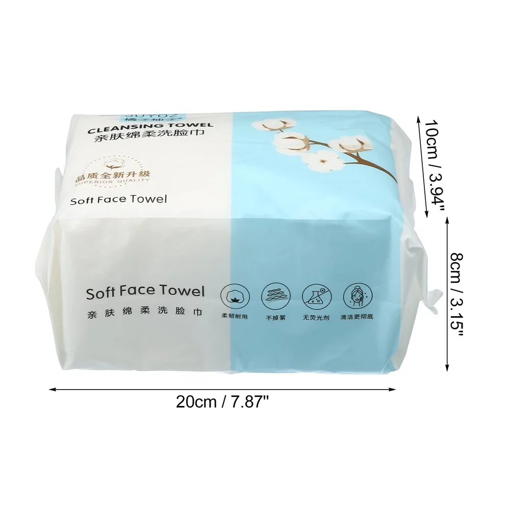 60 قطعة منشفة وجه للاستعمال مرة واحدة، ناعمة ومتينة من القطن، مناديل مبللة وجافة للوجه للبالغين والأطفال، تنظيف مكياج