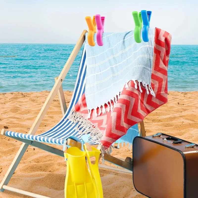 4 Stück Strandtuchklammern für Strandstühle, Handtuchhalter-Clips für Stühle am Pool auf Kreuzfahrten, Robuste Wäscheklammern, Starke Clips – Detail 3