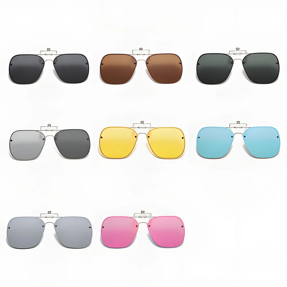 

Polarized Clip On Sunglasses Flip Up Large Lens Sunglasses Photochromic Driving Glasses Mirrored Night Vision Fishing Goggle