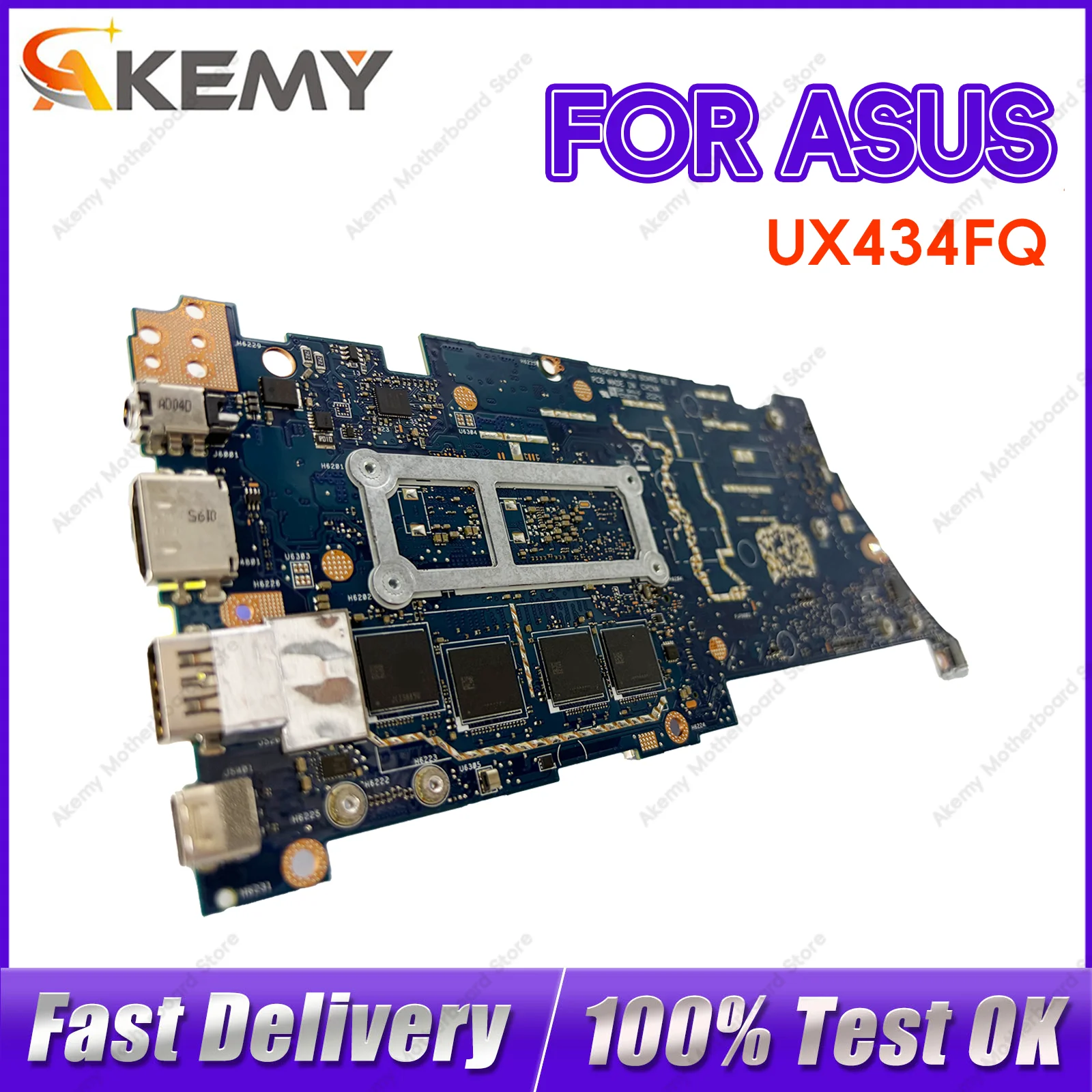 

UX434F UX434FQ Laptop Motherboard For ASUS ZenBook UX434FL U4600F Notebook Mainboard With 10th Gen I3 i5 i7 100% tests OK