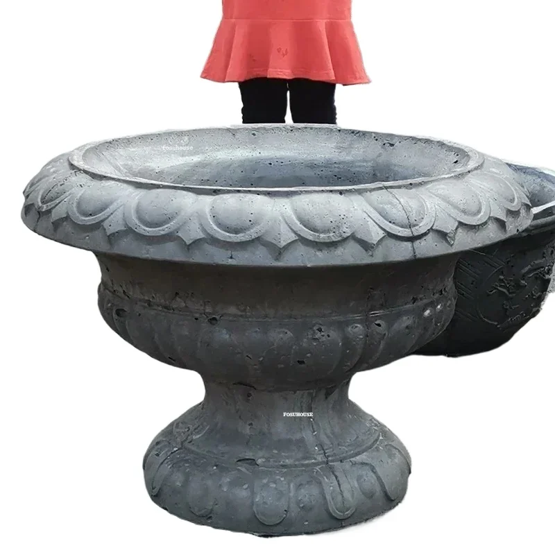 Balcony Column Decoration Template Accessories Cement Pot Homemade Extra Large Bonsai Model Flower Box GL Round Flower Pot Molds