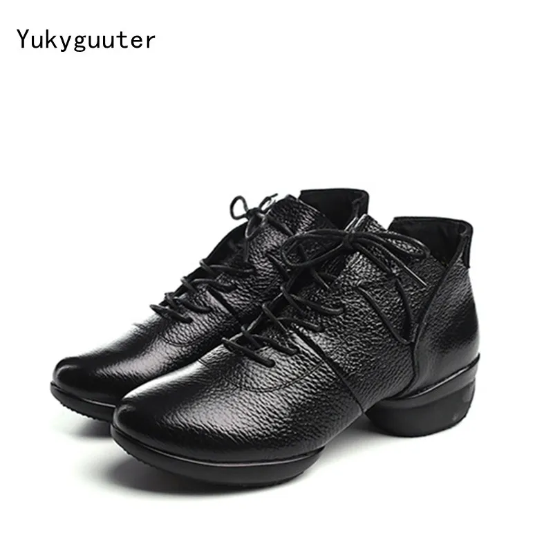 Genuine Leather Women Dance Shoes Soft Outsole Woman Jazz Hip Hop Shoes Sports Sneakers Ladies Girl\'s Modern Jazz Dancing Shoes