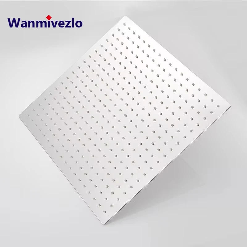 Image of Duschkopf 12 Zoll Luxuriöser Ultradünner Regenduschkopf aus Edelstahl Chrom Badezimmerarmatur Zubehör