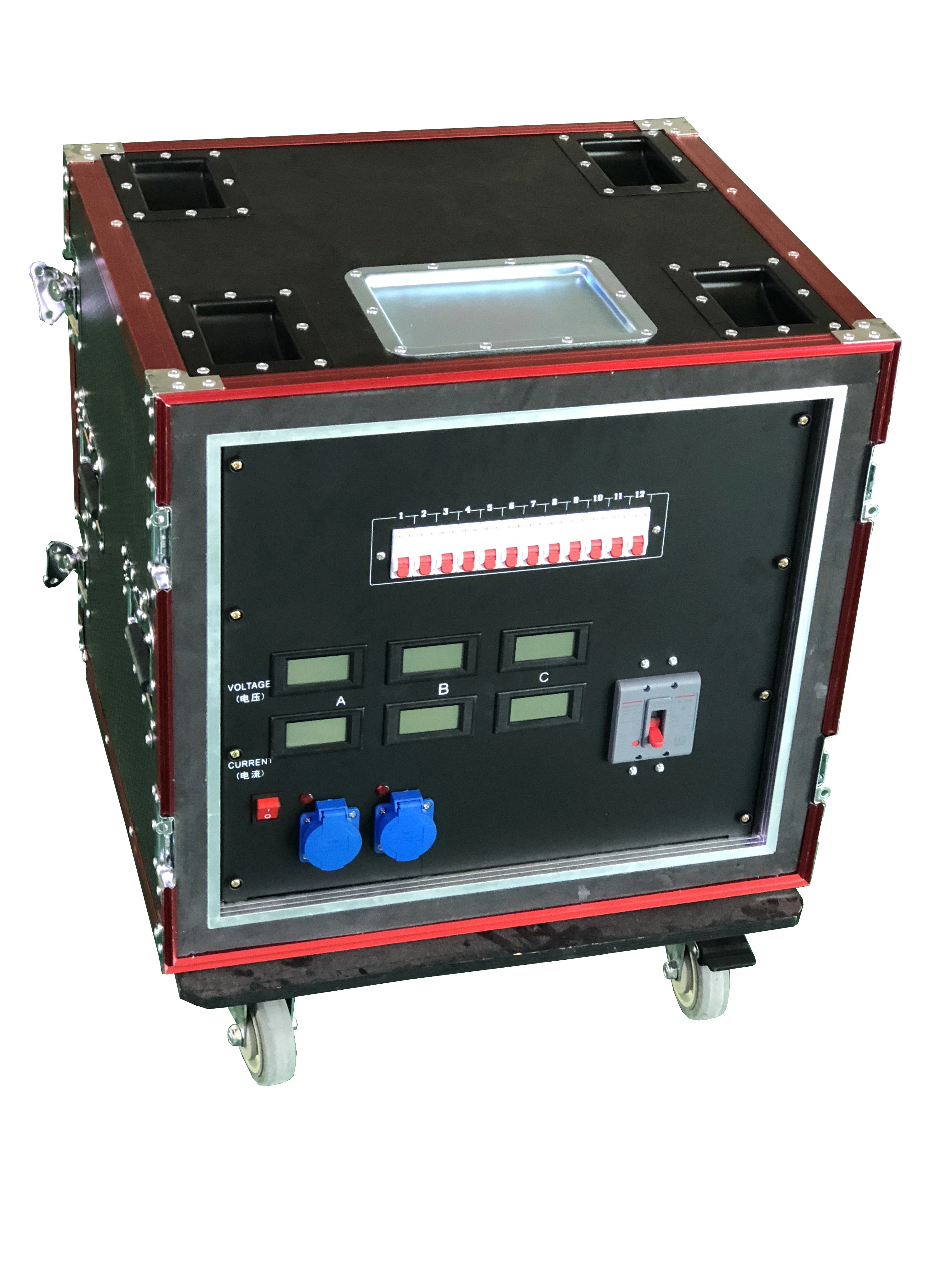 12 Channel CEE Power Rack 12 X16A Waterproof CEE 3Pin Output 63A 5Pin Input Power Distribution Box