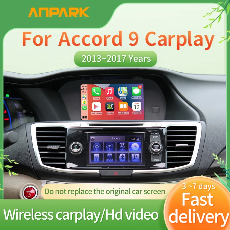 Apple Wireless Carplay For Honda Accord 9th Gen 2013 2014 2015 2016 2017 Original Car Screen Modified HD Video 5G And Mirroring