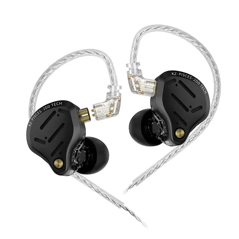 KZ Pisces Dual Dynamic Drive Unit Earphones with Sound Adjustment Switch Two Versions Optional in Ear Earbuds Replaceable Cable
