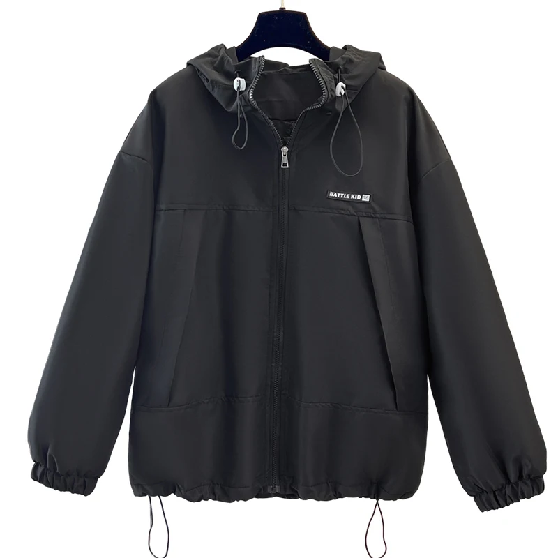 

Women's Winter Cotton-Padded Jacket Lightweight Hoodie Drawstring Windproof Design Simple Casual Loose Outdoor Workwear Coat