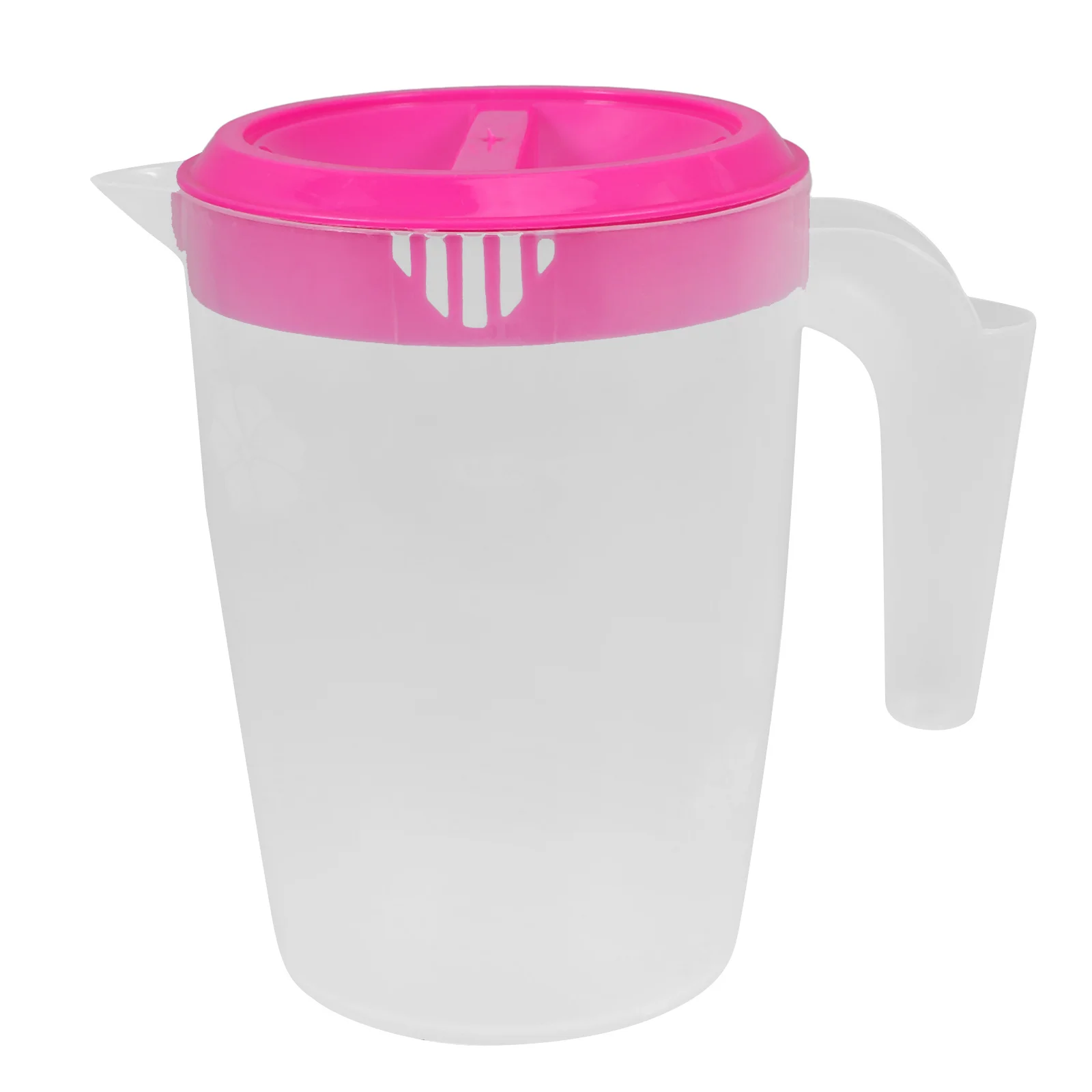 1L Clear Plastic Beverage Pitcher with Lid for Fridge Storage of Water Juice Tea Easy Carry Jug for Daily Use and Social