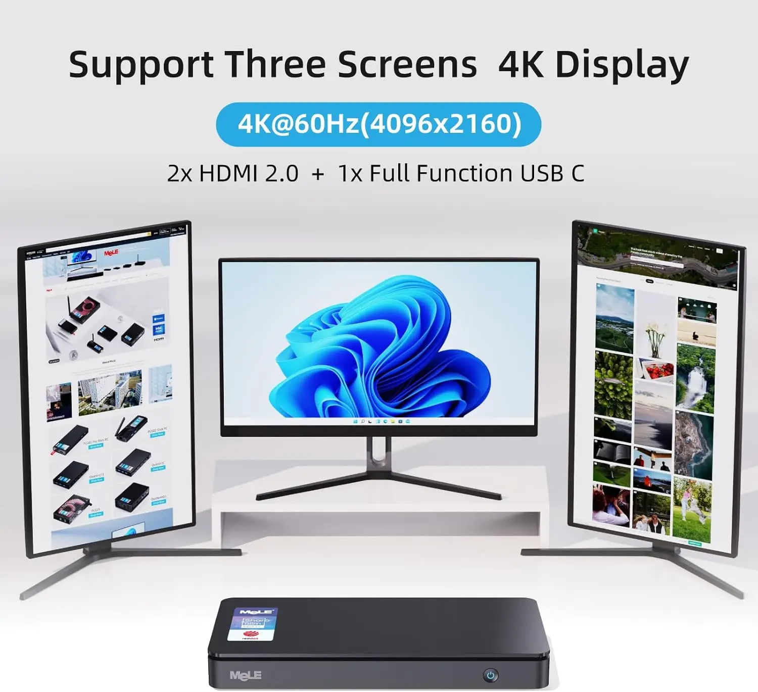 MeLE スリム ミニ PC OverClock3C N5095 16GB RAM、512GB ストレージ、薄型ミニデスクトップコンピュータ、トリプルスクリーンディスプレイ、フル機能 USB-C