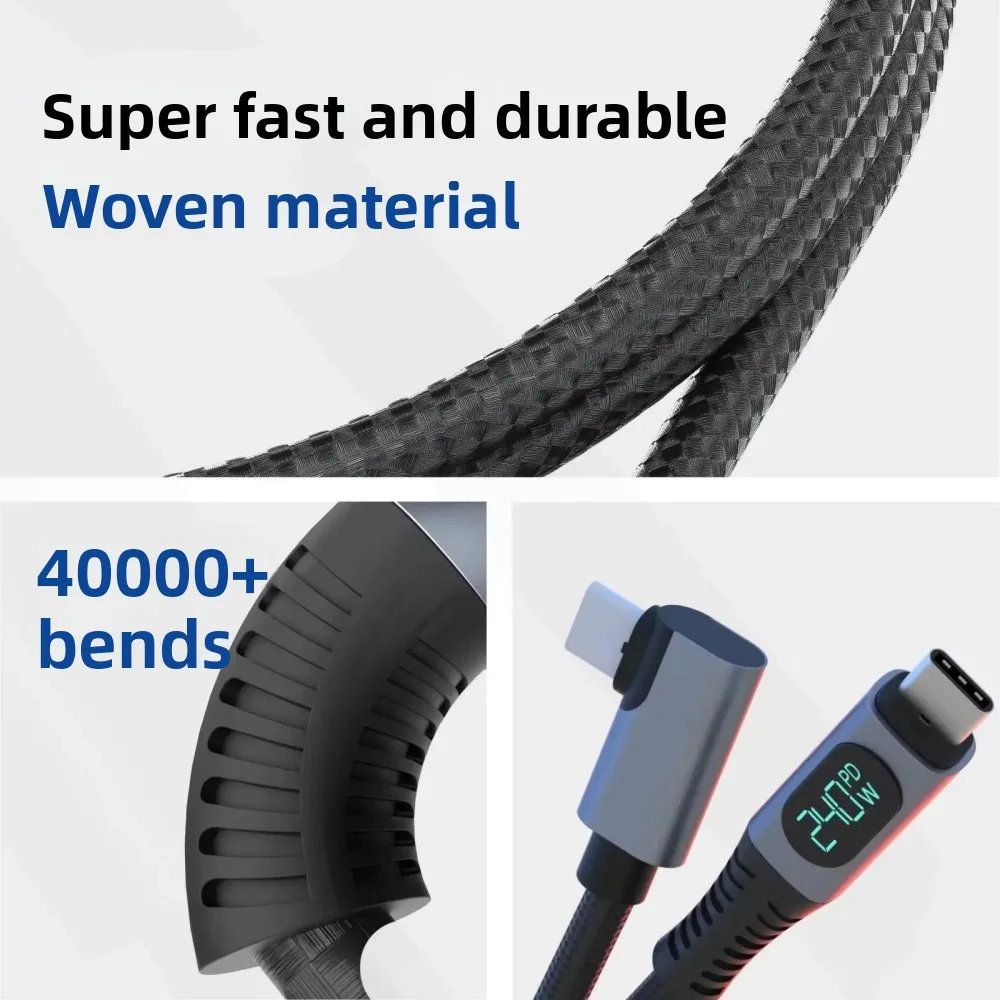 USB 4.0 Type C to Type C Cable Fast Charge For Thunderbolt 4 8K @ 60Hz 40 Gbps 240W PS5 Nintendo Switch MacBook Pro