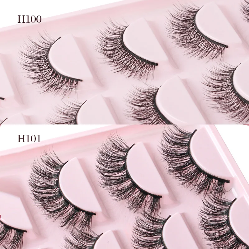 YSDO Faux Cils 3/5 par sztucznych rzęs Wispy Fluffy wielokrotnego użytku Cat False Eyelashes Make up Tool Natural Long 3D Fake Lash extension