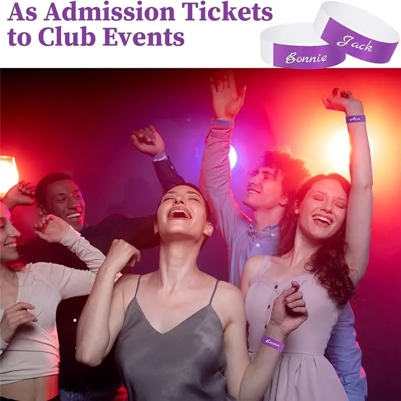 Bands For Events,200Pcs Waterproof Party Wrist Bands Self-Adhesive Event Wristband For Party Events Clubs Concert-ABQA