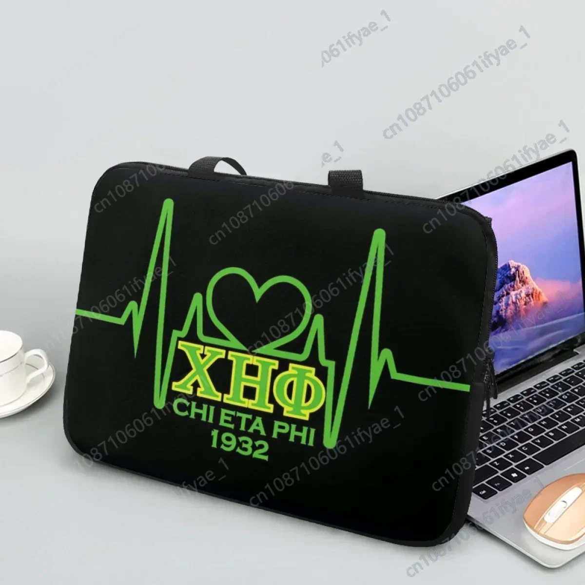 Chi Eta Phi Sorority Heartbeat Luxury Designer Casual Tote Briefcase High Quality Laptop Sleeve Fashion Girls Tablet Bag Handbag