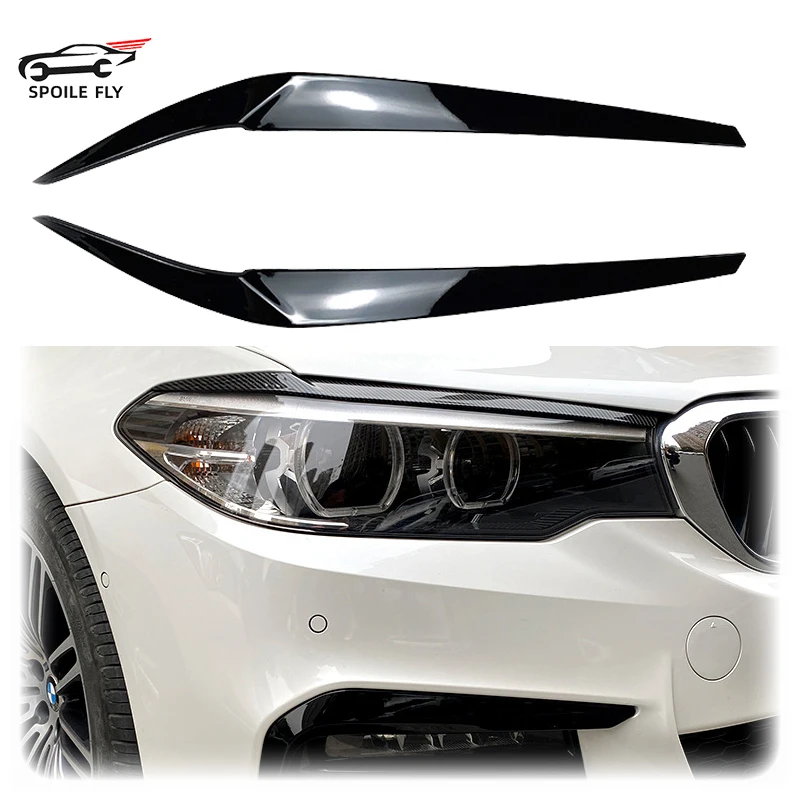 

2pcs 2017 To 2021 For BMW 5 Series G30 G31 G38 F90 M5 525I 530I 540I Headlight Eyelids Eyebrows Eye Lid Cover Trim Sticker