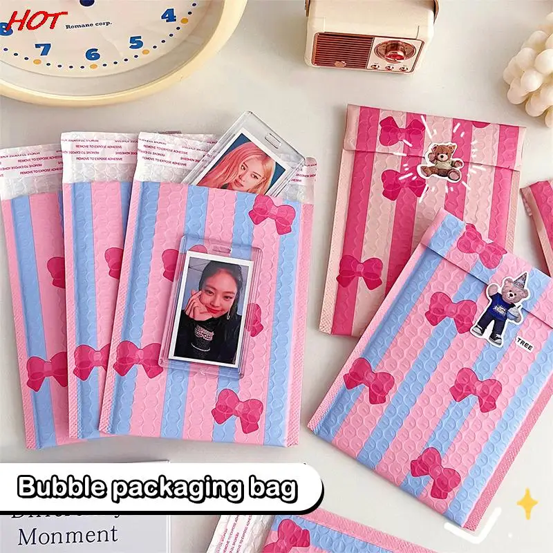 

5PCS Cute Bowknot Bubble Envelope Bag Pink Blue Bubble PE Waterproof Self Seal Mailing Bag Padded Envelopes Gifts Packaging Bags