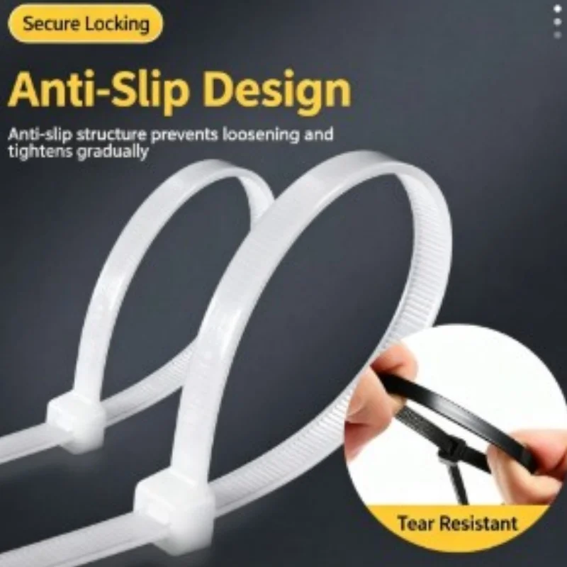 50 Pieces Nylon Clamp Zip Ties Cable Nylon Buckle Self-Locking Nylon Cable Tie Line Fastening Zip Ties Garden Tie