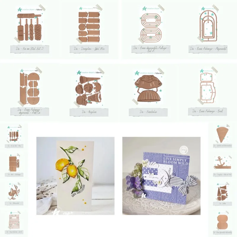 Etiketten-Mix Eis am Stiel Basis-Anhänger Breite Eisbehälter Metall-Stanzformen Neuheit 2026 DIY-Formen Scrapbooking Papierherstellung Stanzschablonen
