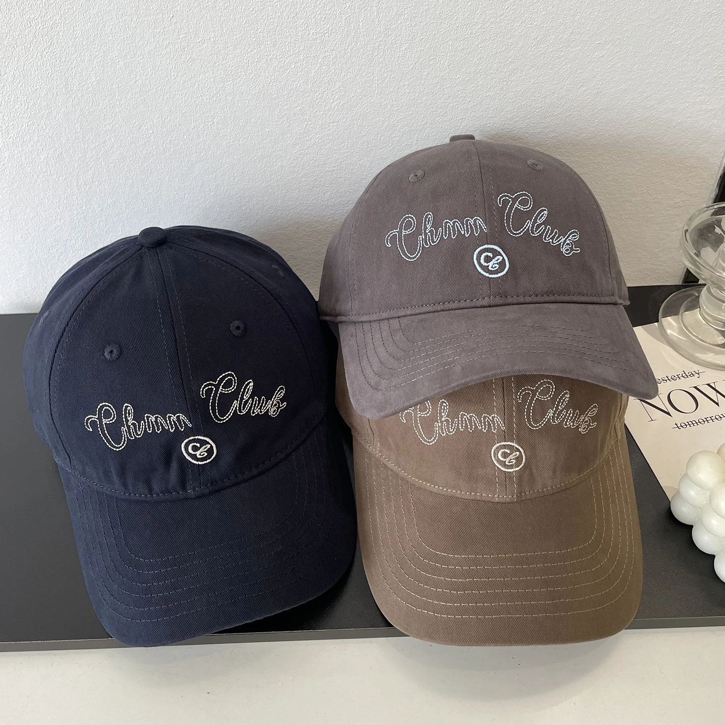 

Letter embroidery soft top baseball cap for men and women the same style fashion big head circumference casual versatile cap
