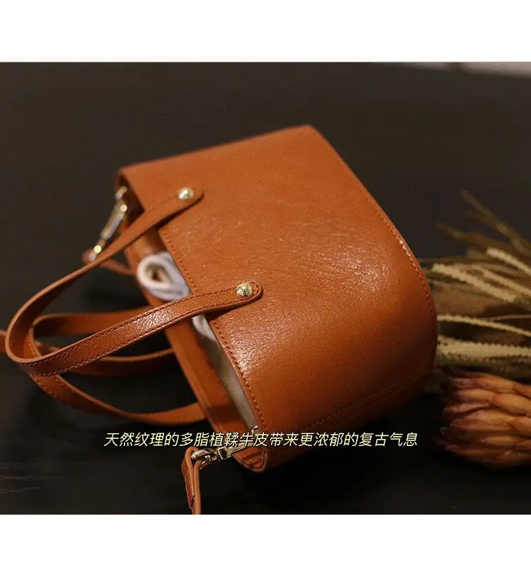 JIAERDI Vintage Brown Bucket Bag Women 2023 Retro Pu Leather Casual Mini Tote Bag Ladies Luxury Designer Shoulder Crossbody Bag