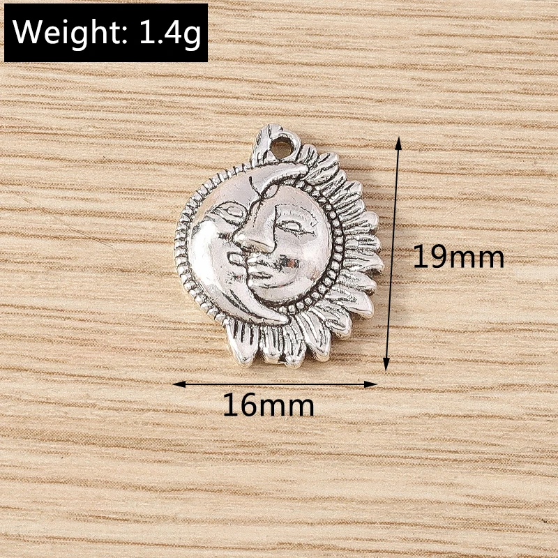 Tusember 10 Stück 28 x 34 mm niedliche Mond-Anhänger aus Legierung für die Schmuckherstellung, Halskette, Ohrringe, Armband, DIY, handgefertigtes Kunsthandwerk – Detail 20