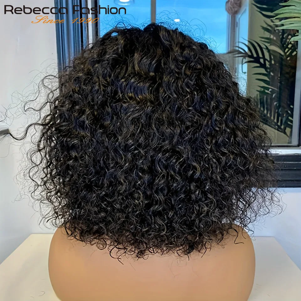 Perruque de cheveux naturels Remy, coupe courte, Pixie, avec frange, faite à la Machine, pour femmes noires, # 1B 1B/99J