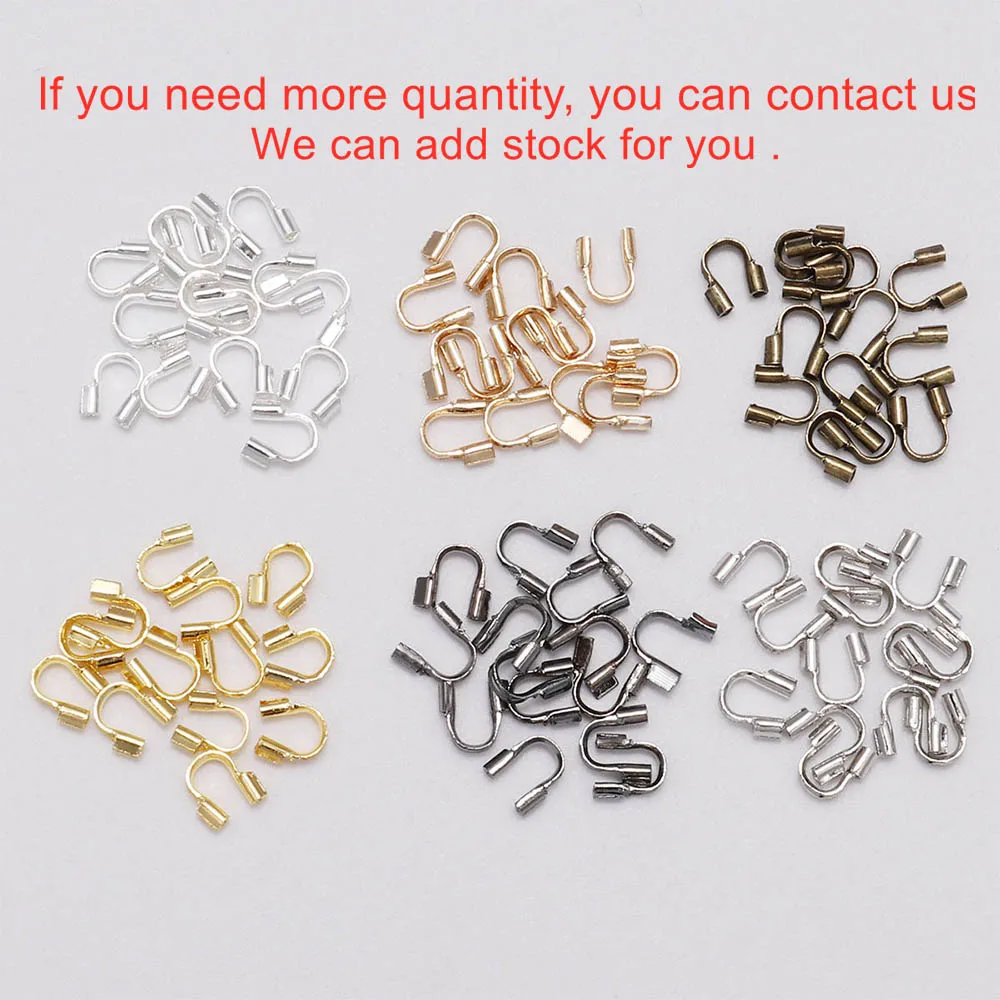 30-100pcs 4.5x4mm Wire Protectors Wire Guard Guardian Protectors loops U Shape Accessories Clasps Connector For Jewelry Making