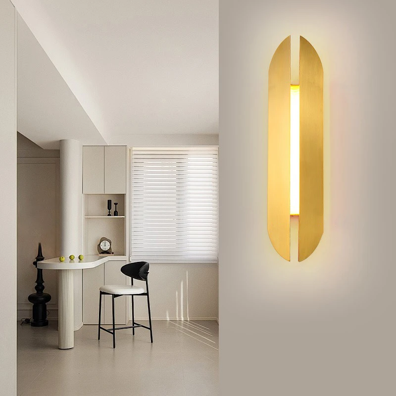 

Italian living room villa background wall etched wall lamp art gallery bedroom retro design hotel bedside wall lamp