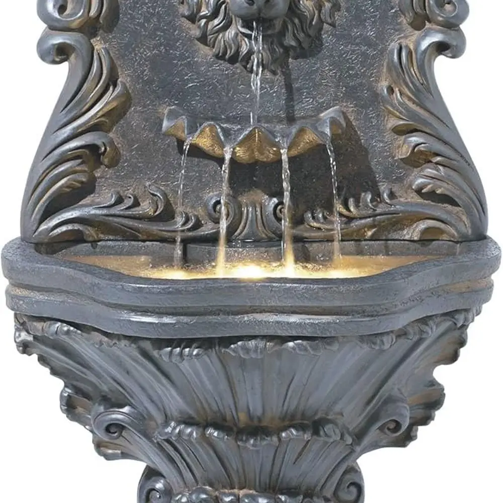 

Большой напольный фонтан из искусственного камня в итальянском стиле со светодиодной подсветкой, высота 50, для сада, патио или заднего двора