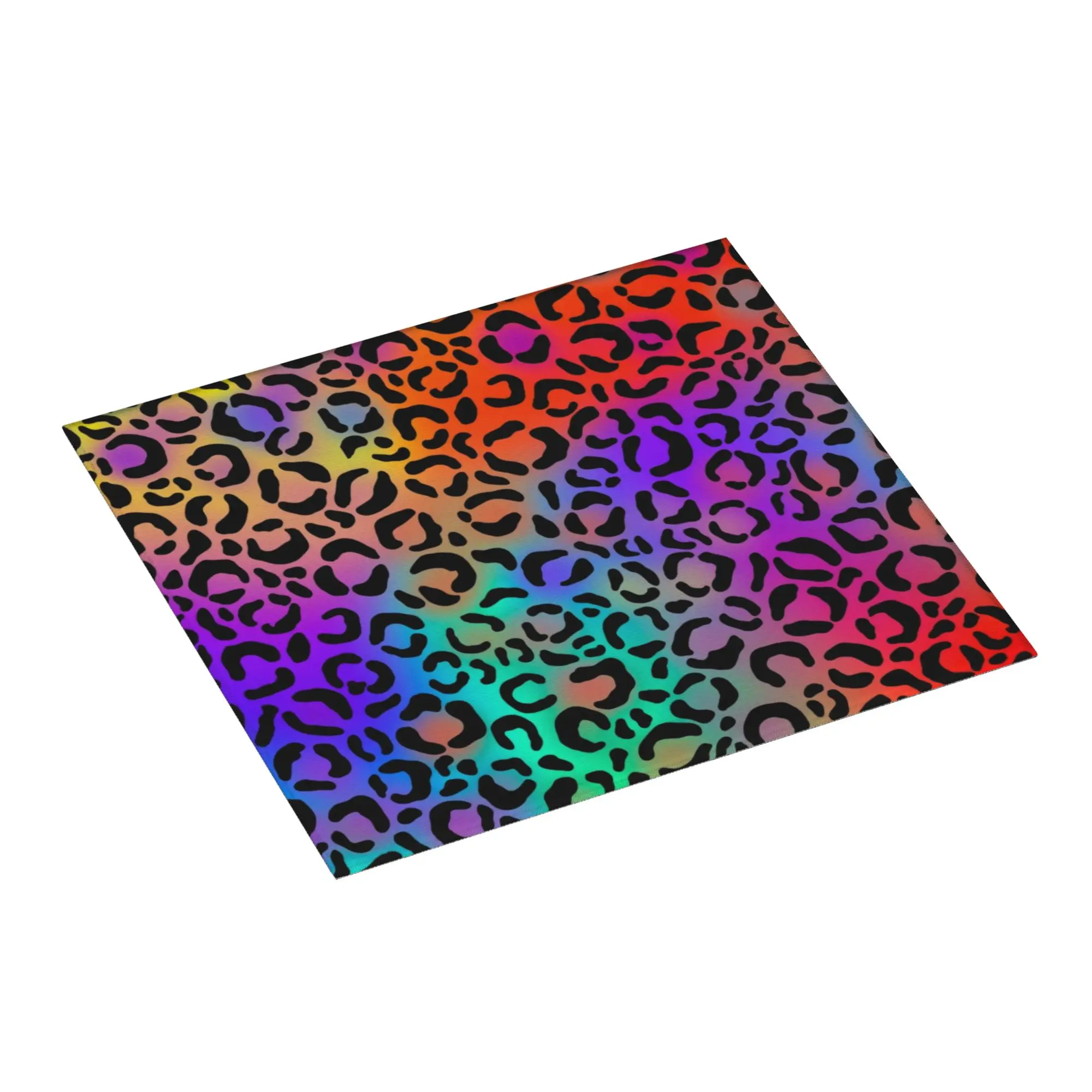 Drying Mat For Kitchen Rainbow Leopard Animal Print Water Absorbent Waterproof Reusable  On Slip Kitchen Counter Protector Mat