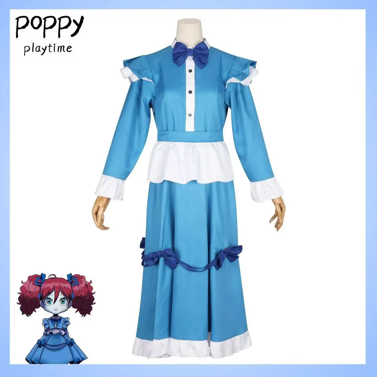 

Poppy Cosplay Costume Red Hair Girl Anime Outfit for Stage Performance