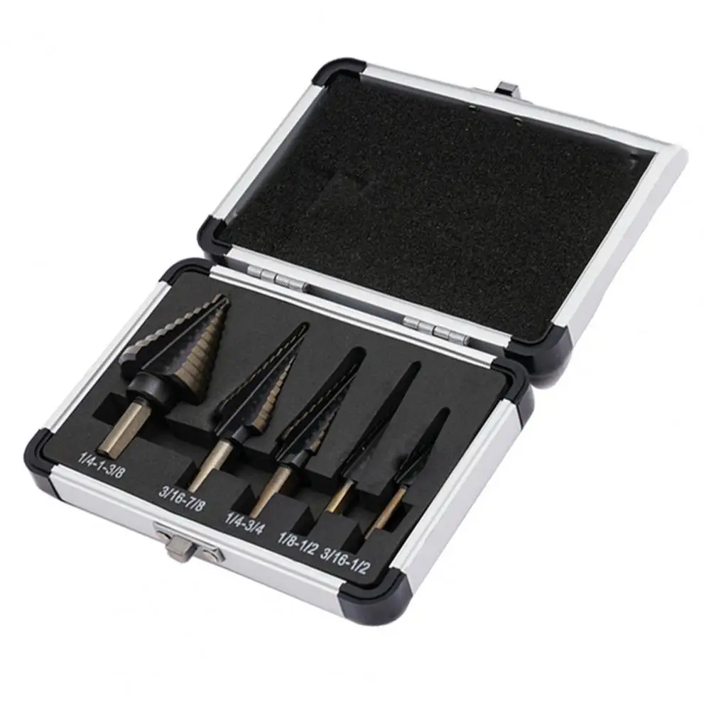 Titanium-coated Drill Bits High-speed Steel Drill Set High-speed Steel Step Drill Bit Set for Metal Wood Coated Straight Groove