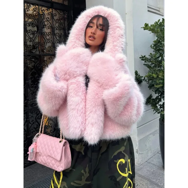 

Winter Loose Fur Feather Overcoat Female Lapel Loose Luxury Long Sleeve Patchwork jacket Commute Women's Faux Fur Coat New