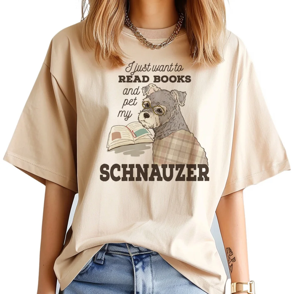 

Schnauzer tshirt women graphic manga Tee girl graphic Japanese comic clothing