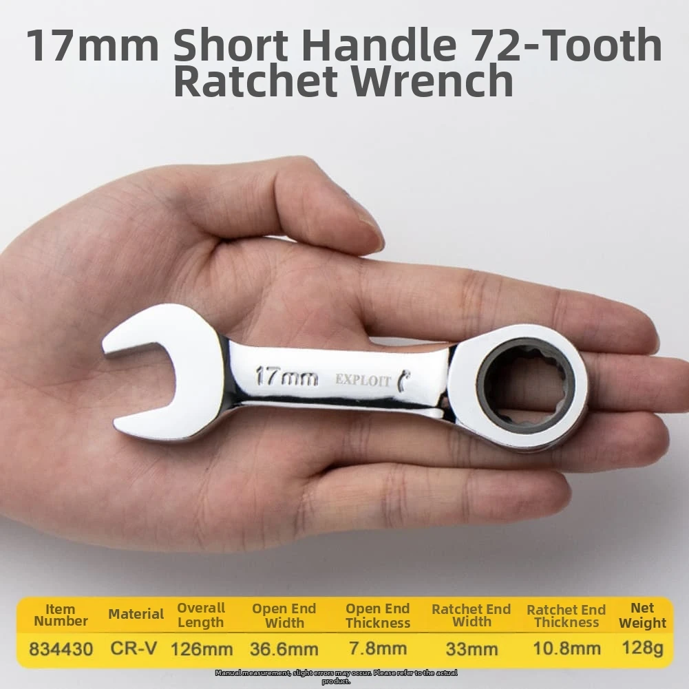 Precision Ratchet Wrench Set with Flexible Head 6mm to 19mm Sizes for Easy Operation in Confined Spaces and Mechanical Repairs