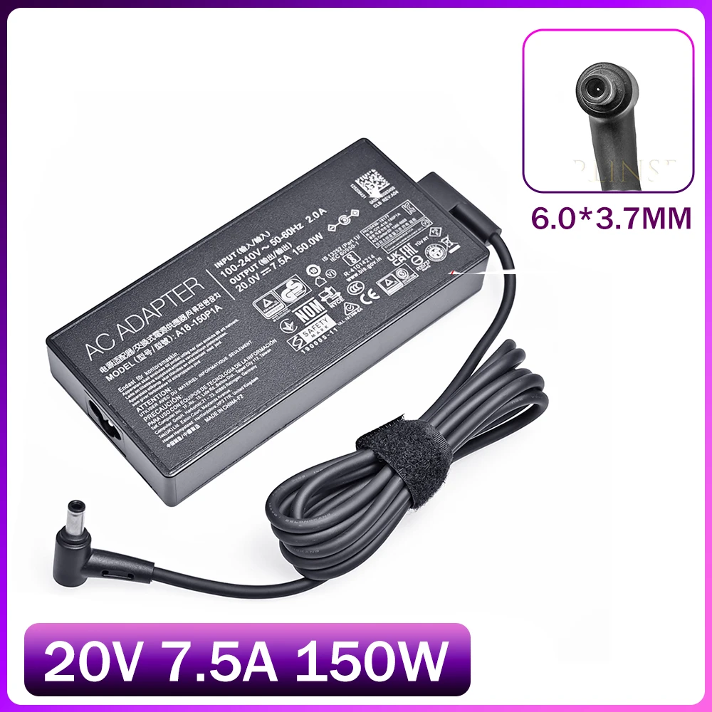 

Адаптер питания ADP-150CH B, 150 Вт, 20 В, 7,5 А, 6,0x3,7 мм, для TUF Gaming FX705DT FX505D FX505DU FX505DT A18-150P1A, зарядное устройство для ноутбука