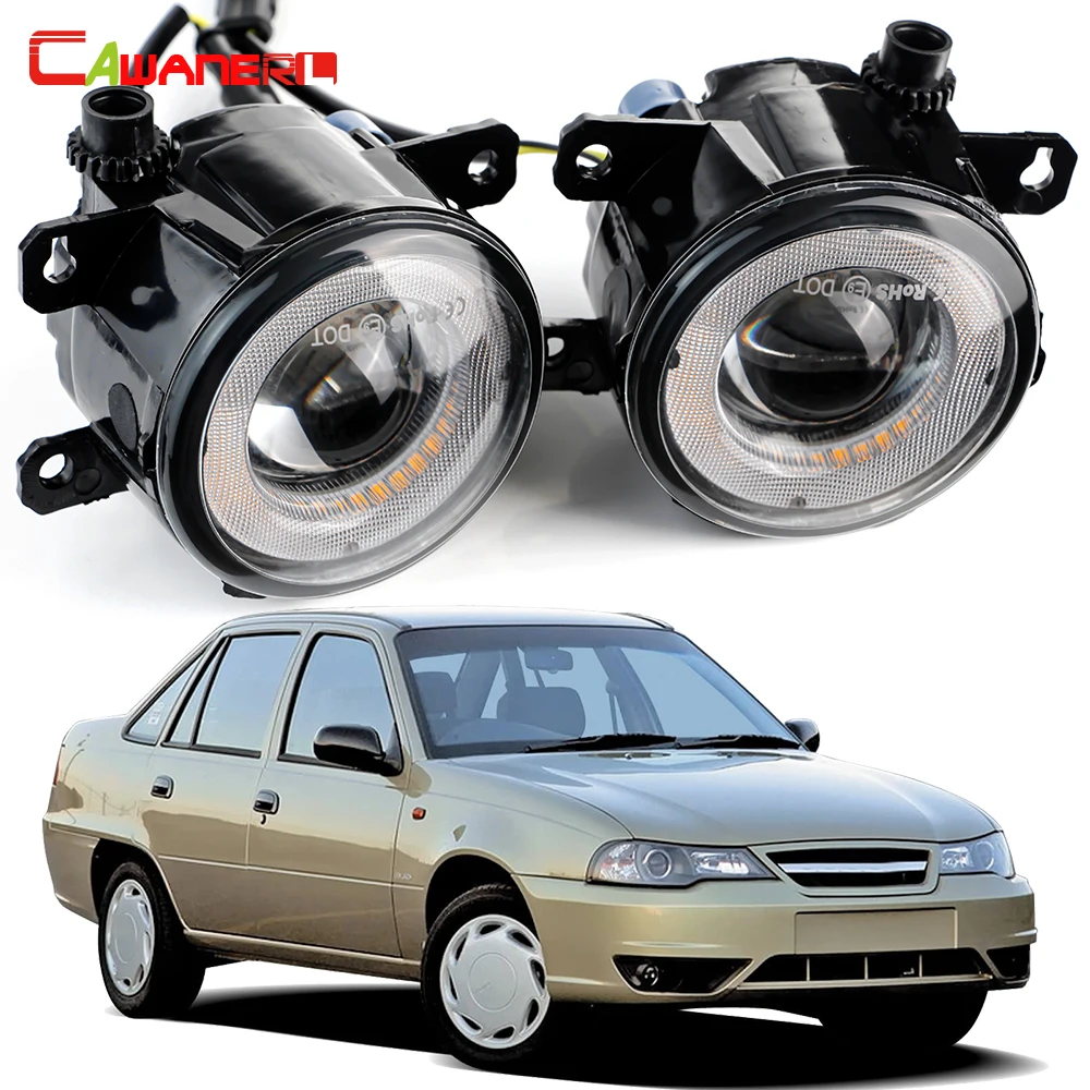 2 Pcs Angel Eye Fog Light 30W Car LED Fog Daytime Running Lamp DRL For Daewoo Nexia 2008 2009 2010 2011 2012 2013 2014 2015 2016