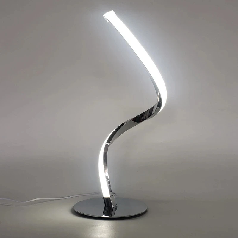 

LED Spiral Table Lamp Curved Desk Bedside Lamp Cool White Warm White Touch Dimming Desk Lamp For Living Room Reading Home Decor