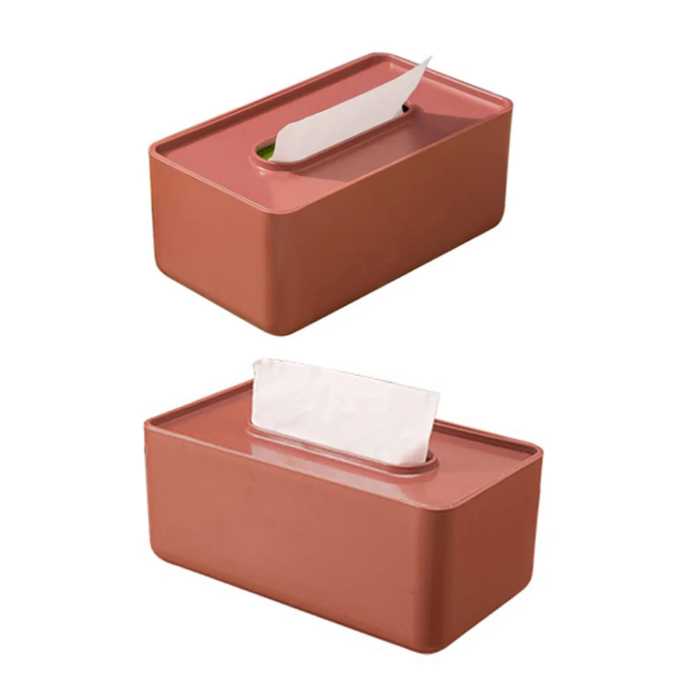 

Plastic Tissue Box Red Square Napkin Storage Container For Home Office Hotel Bedroom Desk Use Waterproof Paper Holder