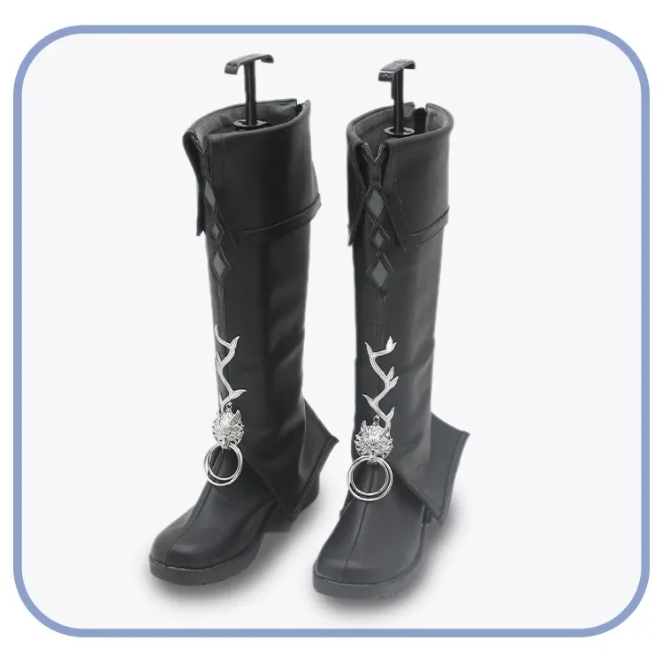 Lappland Cosplay Shoes Game Arknights The Decadenza Cosplay Props PU Leather Shoes Halloween Carnival Black Boots Custom Made