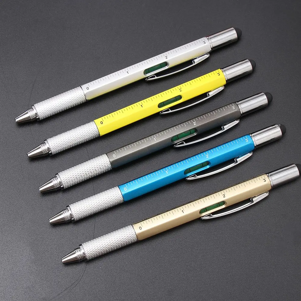 

Writing Supplies Screwdriver Spirit Level Ballpoint Pen Capacitive Pen Multi-functional Pen Ruler Gadgets