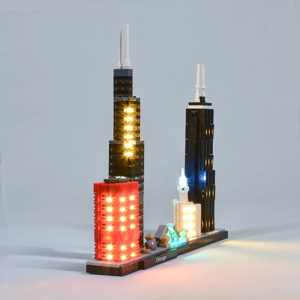 

LED Lighting Kit For 21033 Architecture Chicago Building Block DIY Toys Compatible with 10677 Not Included Model