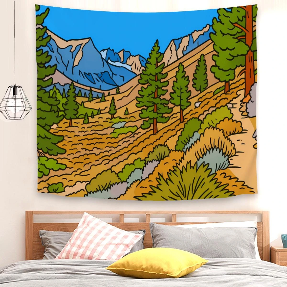 Big Pine Lakes Trail Tapestry, Palisades Glacier View Eastern Sierras Mountain Landscape Wall Decor