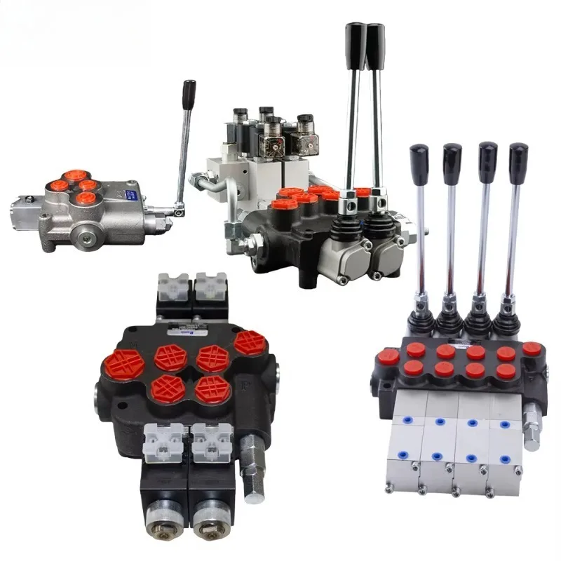 Manual Penumatic Solenoid Electric Joystick Hydraulic Control  2 3 4 Spool Way Hydraulic Directional Control Valve with Cable