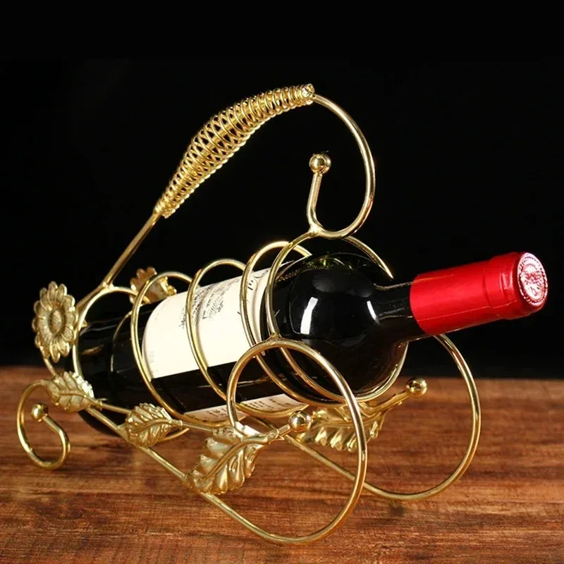 Weinregal aus Metalldraht, einzelner Flaschenhalter, Ständer, Tischplatte, Weinregal, Organizer, Weinregal, Dekoration, Kunst für die Küche zu Hause
